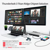 Thunderbolt 3 Dual DP 4K60Hz Video Docking Station with PD - Titan Ridge