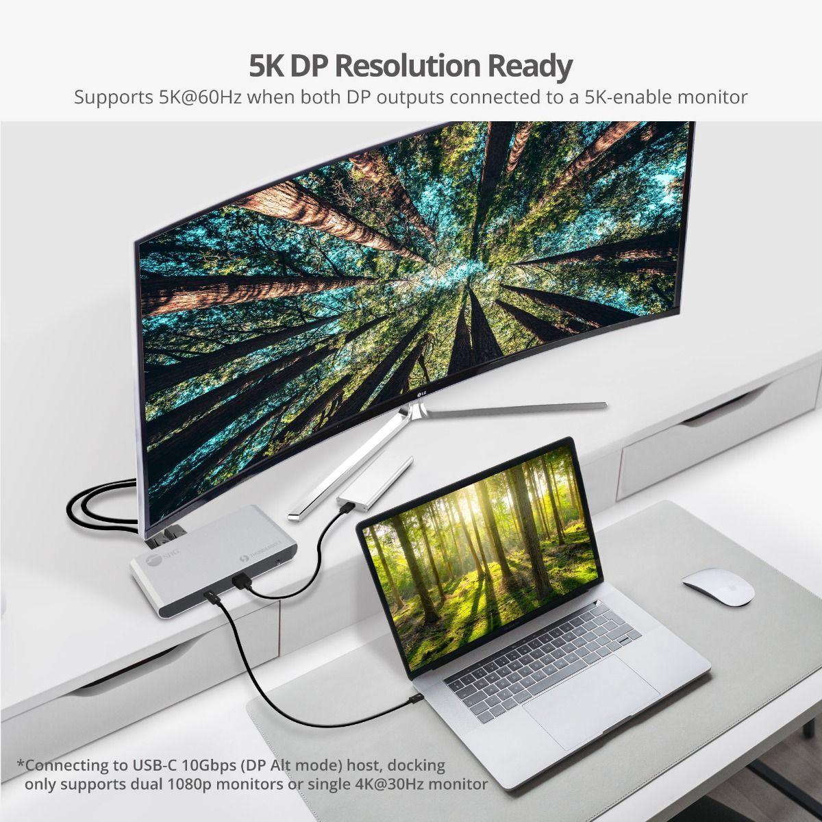 Thunderbolt 3 Dual DP 4K60Hz Video Docking Station with PD - Titan Ridge