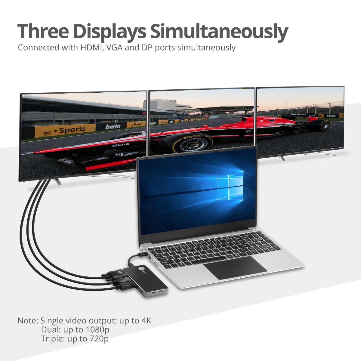 USB-C MST Video Travel Docking with PD Pass Through