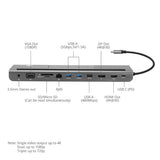 Aluminum USB-C MST Video Docking Station with Power Delivery pass-through