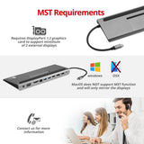 Aluminum USB-C MST Video Docking Station with Power Delivery pass-through