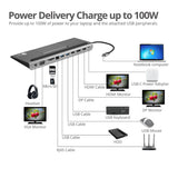 Aluminum USB-C MST Video Docking Station with Power Delivery pass-through
