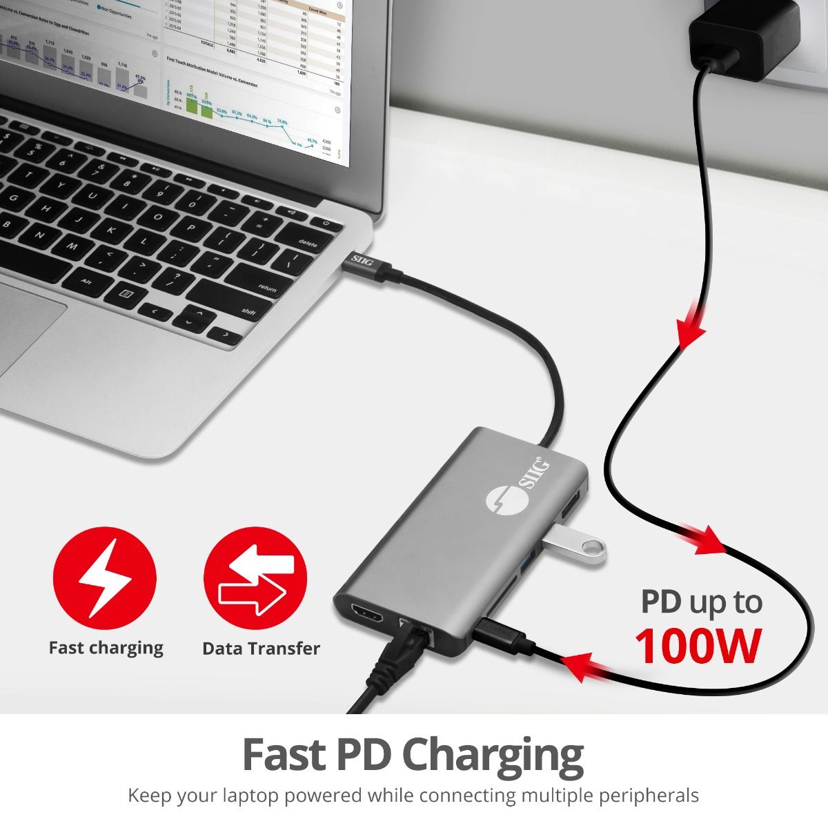 USB-C MST Video with Hub, LAN and PD 3.0 Docking- Single 4K@30Hz- Dual 1080p- SD card reader