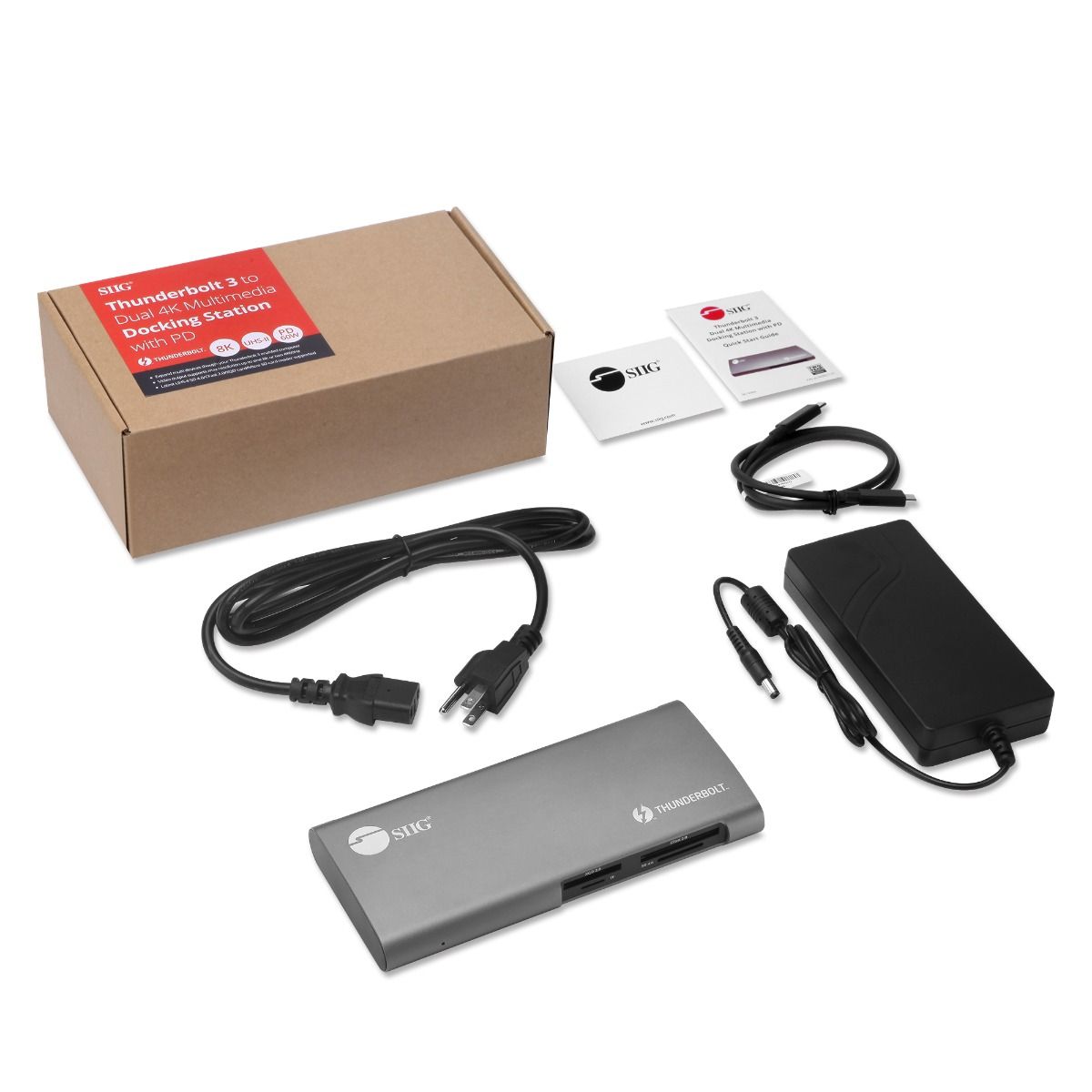 Thunderbolt 3 to 8K/Dual 4K Monitor Docking Station with PD- Titan Ridge and USB-C DisplayPort Alt compatible, support 4K 144Hz resolution