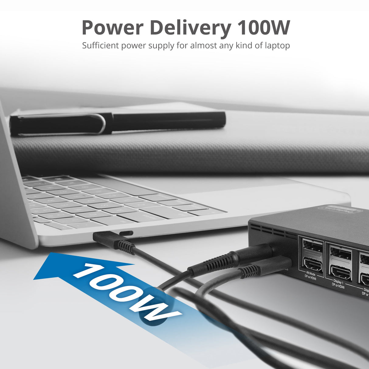 Universal Hybrid Triple 4K Video Docking Station with PD 3.0- Windows & Mac M1/M2/M3 Pro/Max Compatible