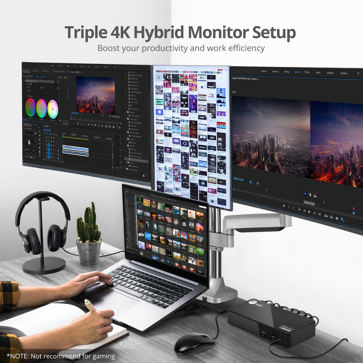 Universal Hybrid Triple 4K Video Docking Station with PD 3.0- Windows & Mac M1/M2/M3 Pro/Max Compatible