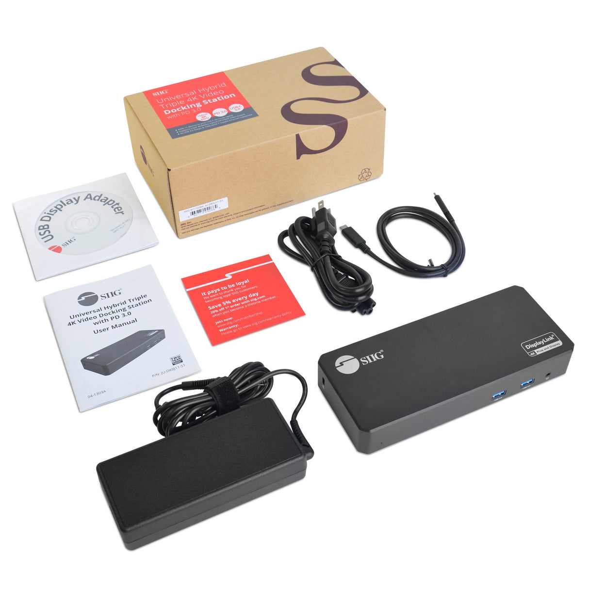 Universal Hybrid Triple 4K Video Docking Station with PD 3.0- Windows & Mac M1/M2/M3 Pro/Max Compatible