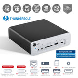 Thunderbolt 3 DP 1.4 8K Docking Station with Dual M.2 NVMe SSD & 96W Power Delivery, support 4K 144Hz resolution