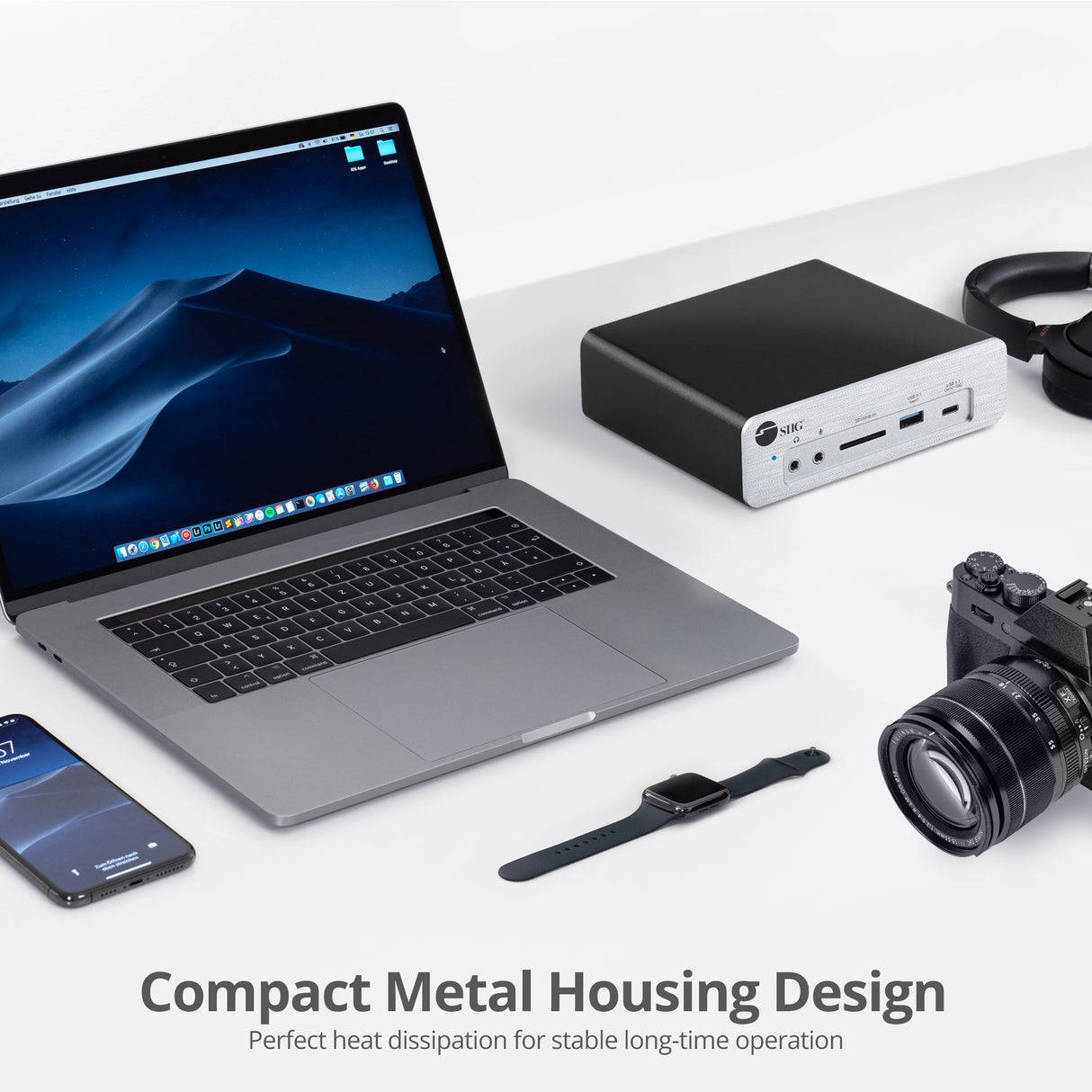 Thunderbolt 3 DP 1.4 8K Docking Station with Dual M.2 NVMe SSD & 96W Power Delivery, support 4K 144Hz resolution
