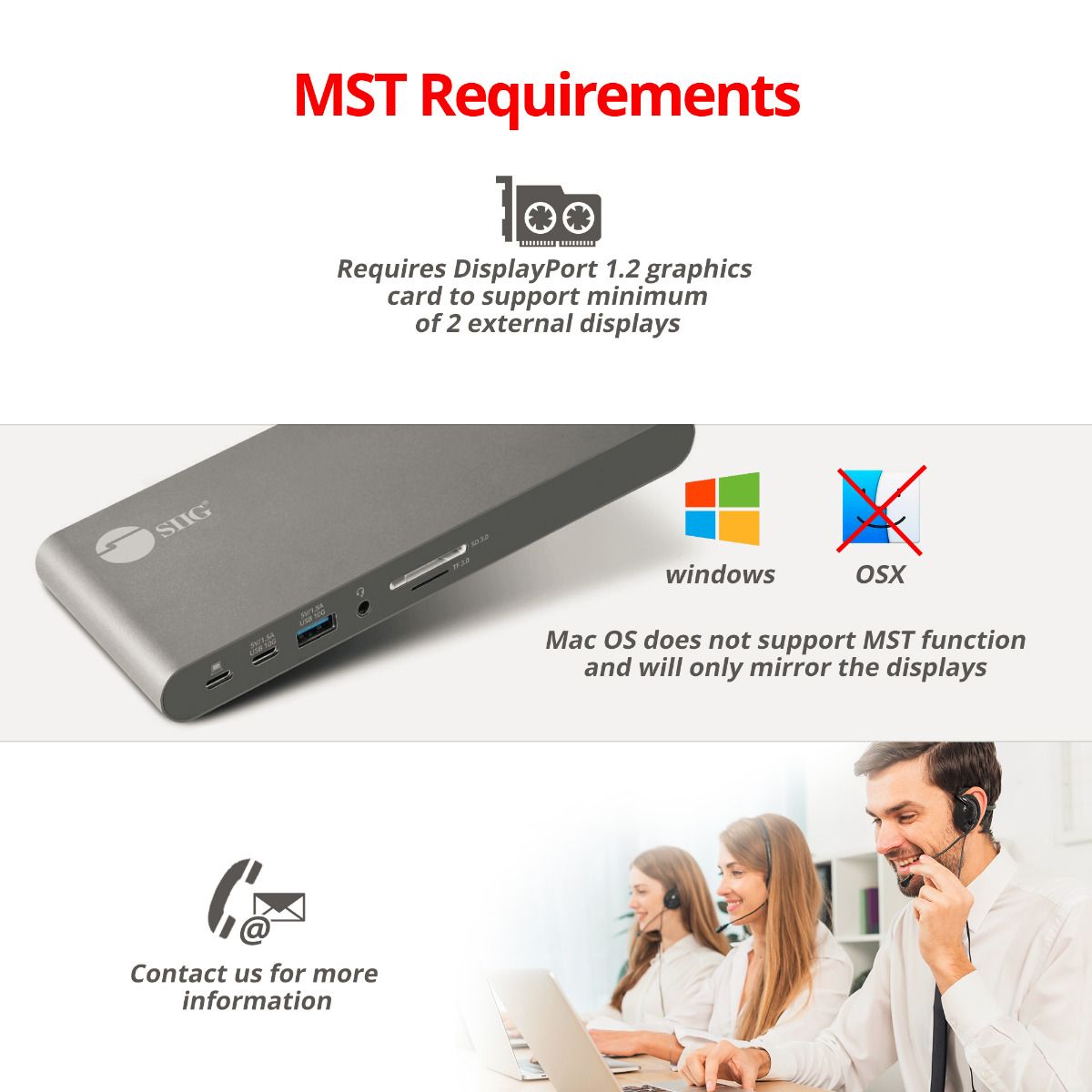 USB-C Dual Video MST Docking Station with PD Charging