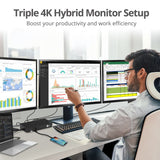 Triple Hybrid 4K Video Docking Station with PD Charging- Windows & Mac M1/M2/M3 Pro/Max Compatible