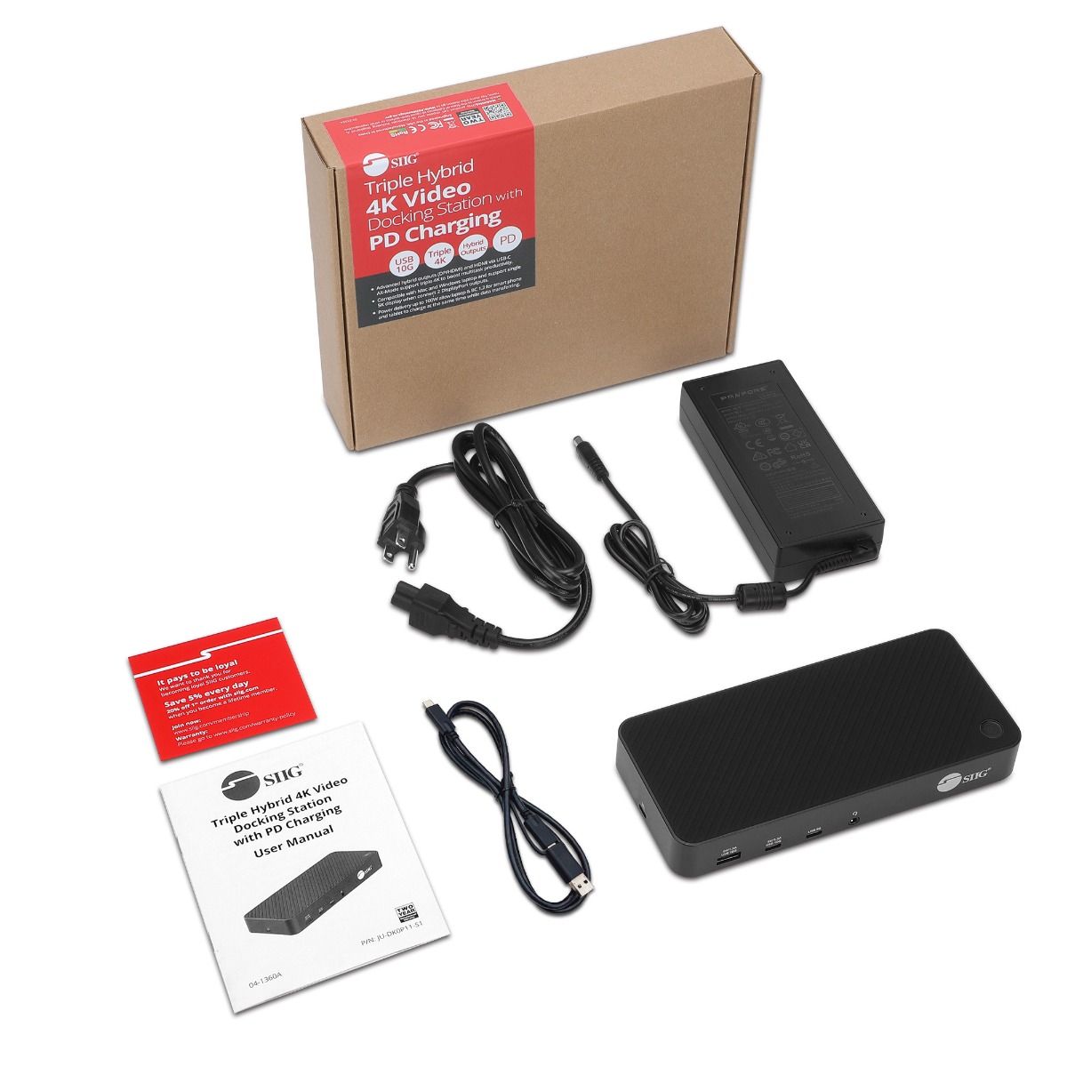 Triple Hybrid 4K Video Docking Station with PD Charging- Windows & Mac M1/M2/M3 Pro/Max Compatible
