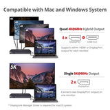 USB-C Quad Hybrid 4K Video Docking Station with PD- Windows & Mac M1/M2/M3 Pro/Max Compatible