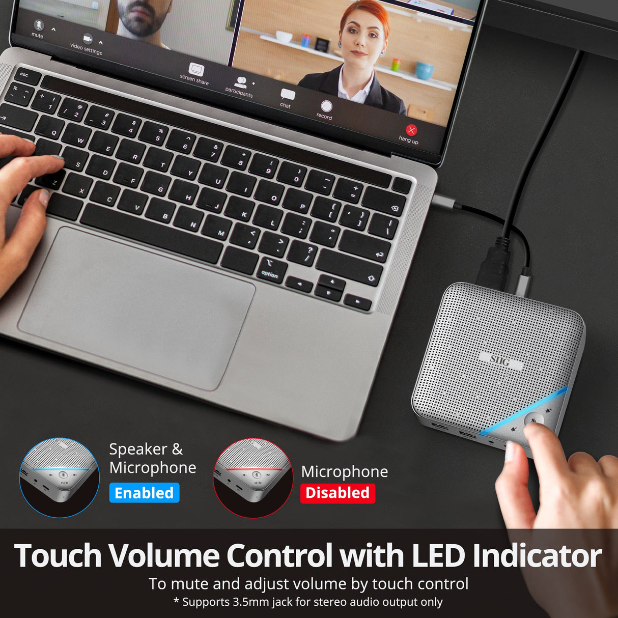 USB-C Multitask Mini Dock with Conference Speaker - 4K HDMI - Mini Docking station - USB-C Docking station