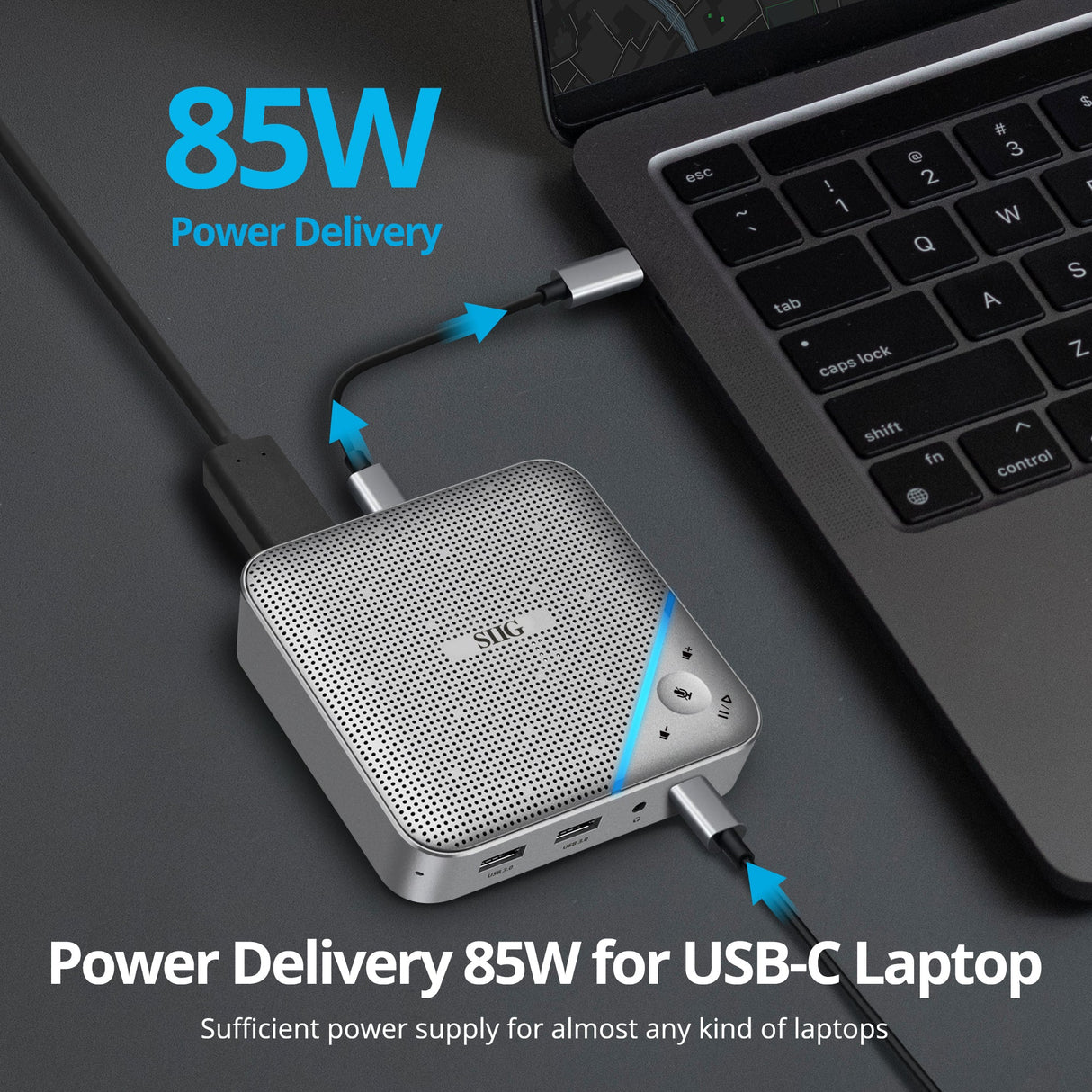 USB-C Multitask Mini Dock with Conference Speaker - 4K HDMI - Mini Docking station - USB-C Docking station