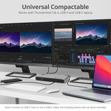 Quad Display Thunderbolt 4 Docking Station & PD- Single 8K30Hz/4K144Hz- Quad 4K60Hz (HDMI / DP / 2x USB-C Thunderbolt 4)- Windows & Mac M1/M2/M3 Pro/Max Compatible