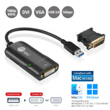 USB 3.0 to DVI/VGA Pro adapter, 1080p, USB 3.0 5 Gbps, included DVI to VGA adapter