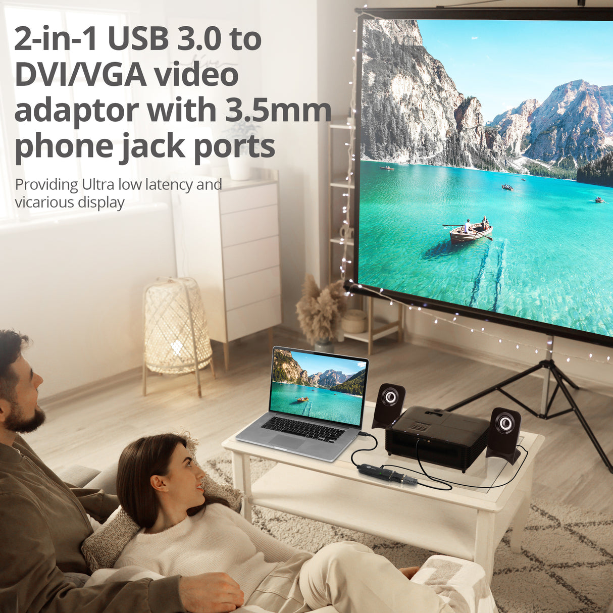 USB 3.0 to DVI/VGA Pro adapter, 1080p, USB 3.0 5 Gbps, included DVI to VGA adapter