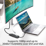 USB 3.0 to DVI/VGA Pro adapter, 1080p, USB 3.0 5 Gbps, included DVI to VGA adapter