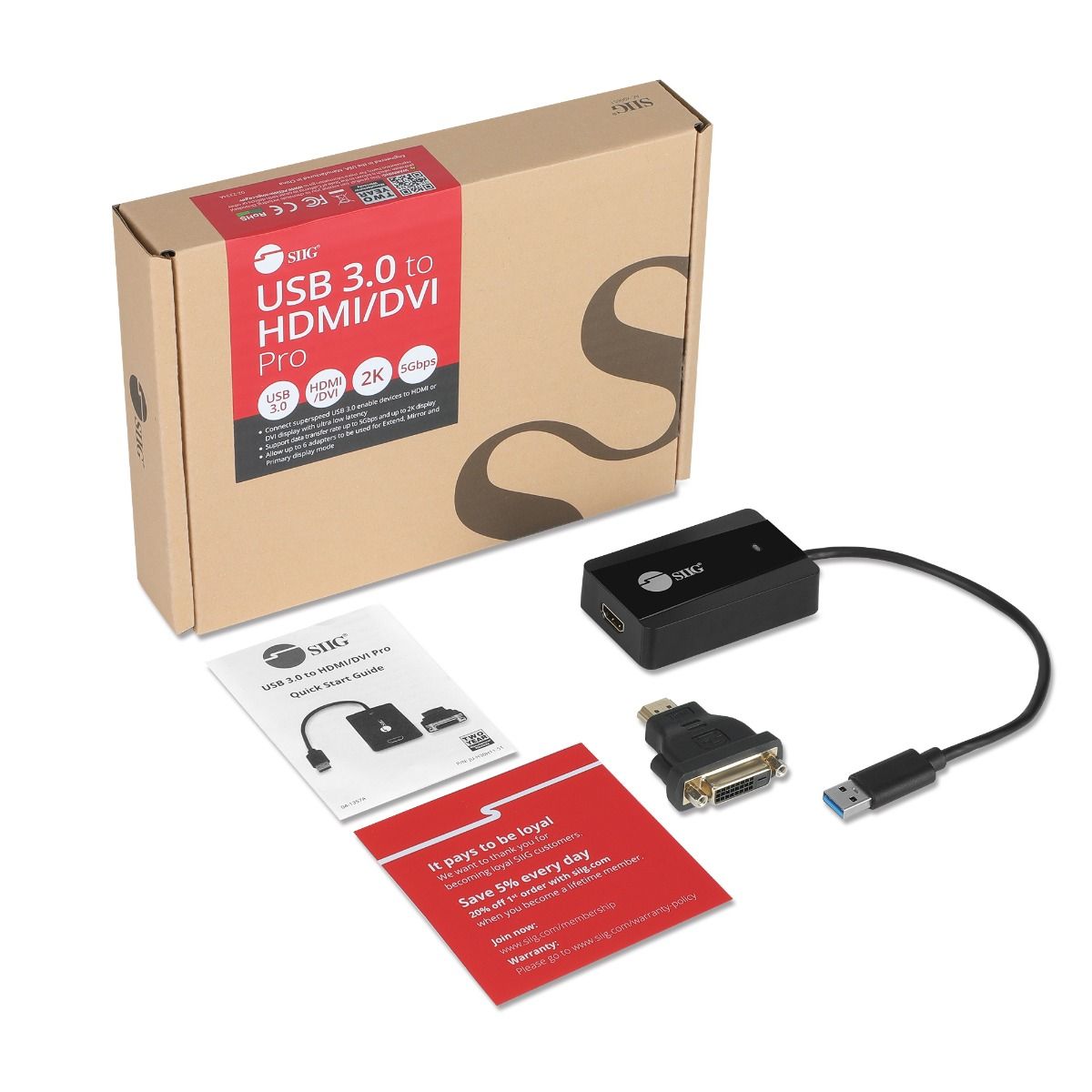 USB 3.0 to HDMI/DVI Video Adapter Pro