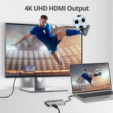 USB-C to HDMI with LAN Hub & PD Charging Adapter, HDMI 4K@30Hz, two USB-A 5Gbps, GbE, PD100W