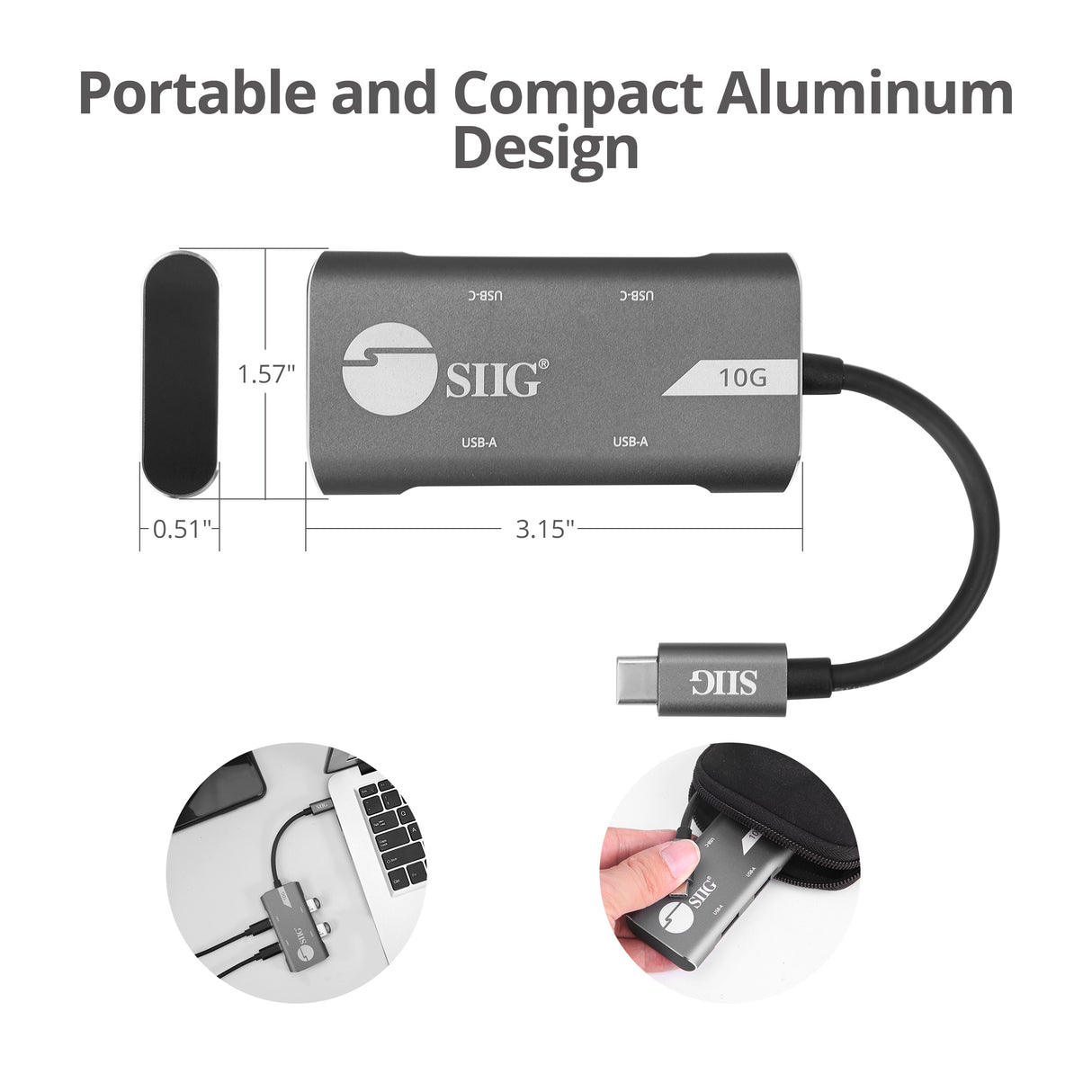 4-Port USB 3.1 Gen 2 10G Hub - 2A2C