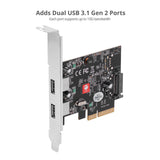 USB 3.1 2-Port PCIe Host Adapter - Type-A