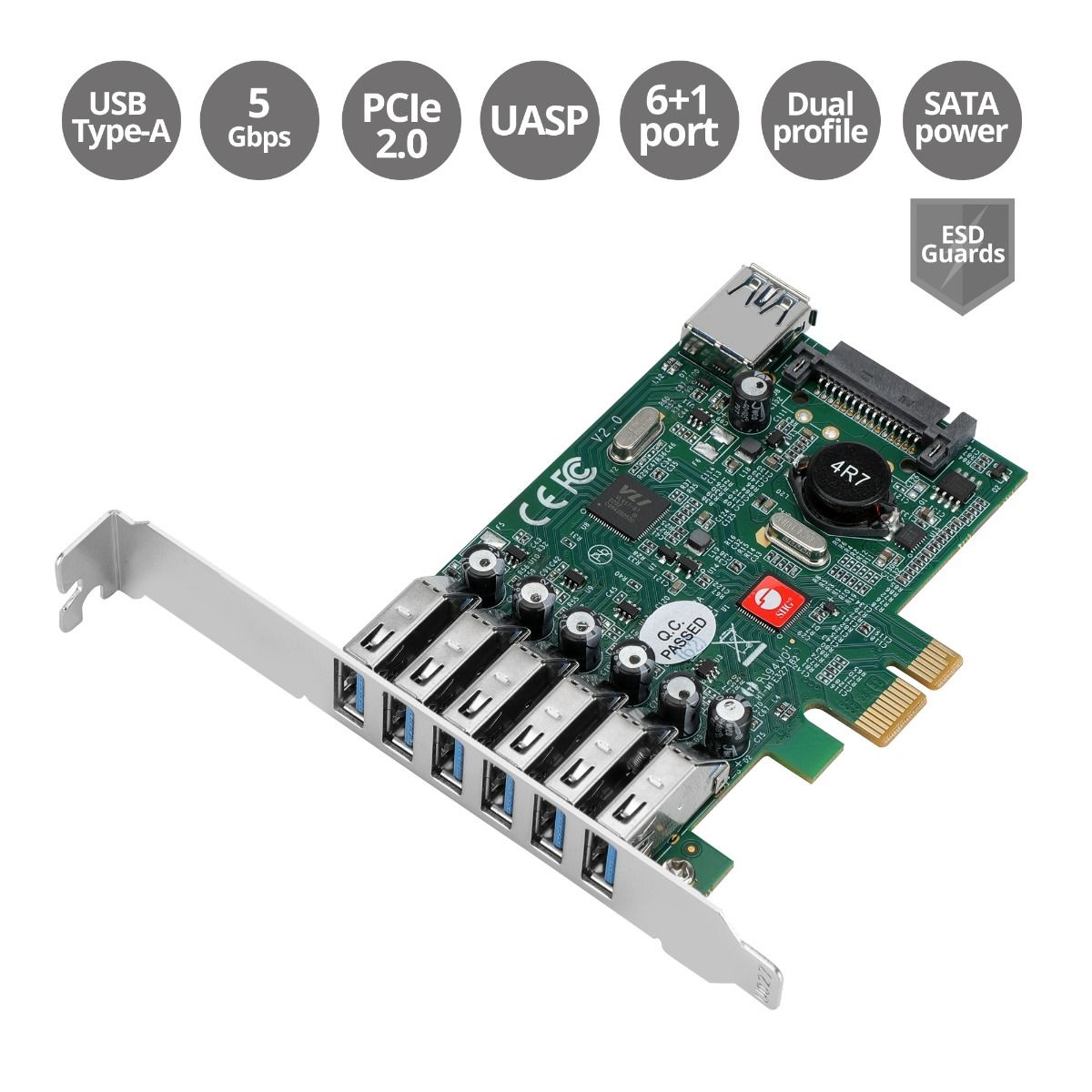 DP USB 3.0 7-Port PCIe i/e