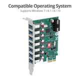 USB 3.0 7-Port PCIe Host Card