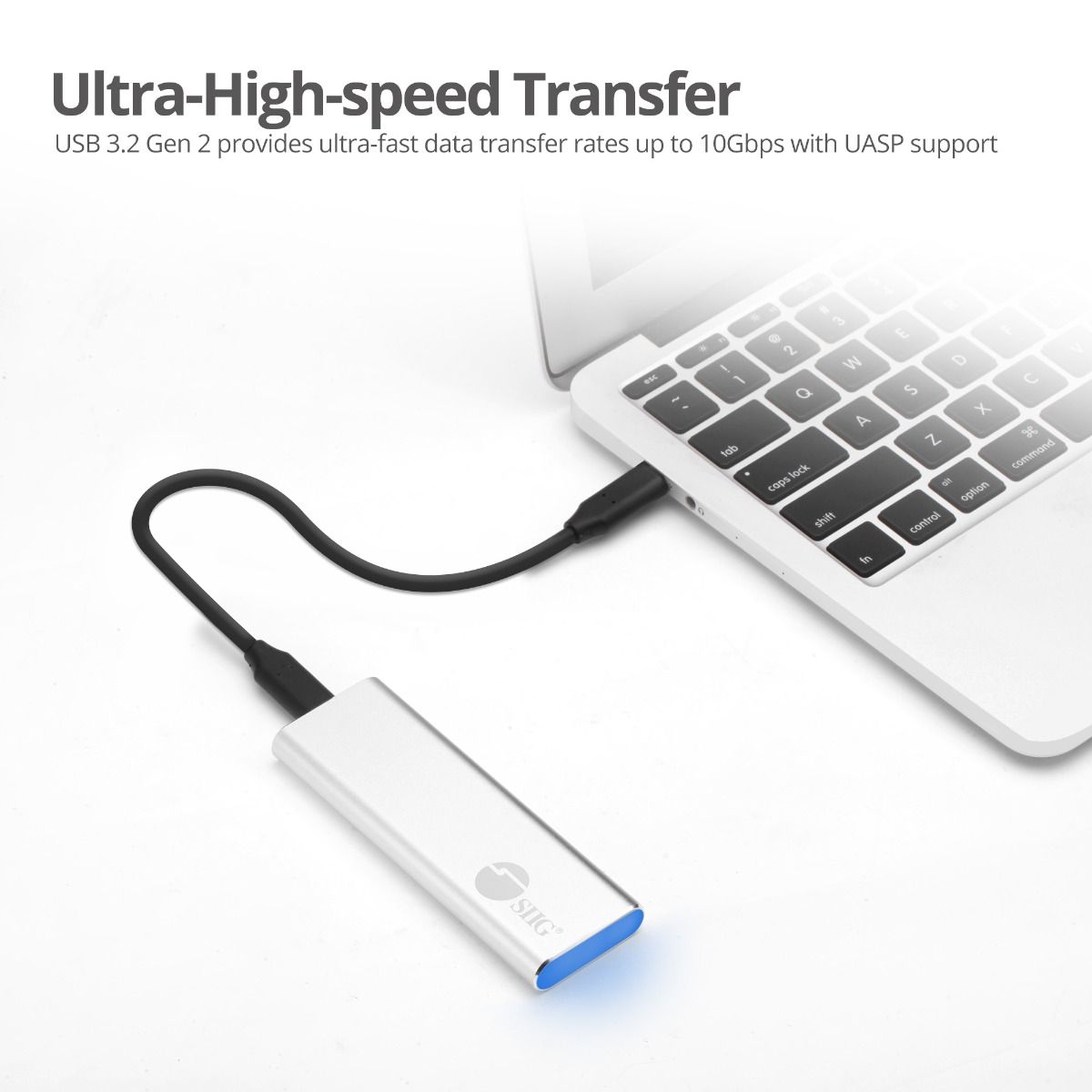 USB 3.2 Gen 2 Type-C to M.2 PCIe SSD NVMe Enclosure - 10Gbps