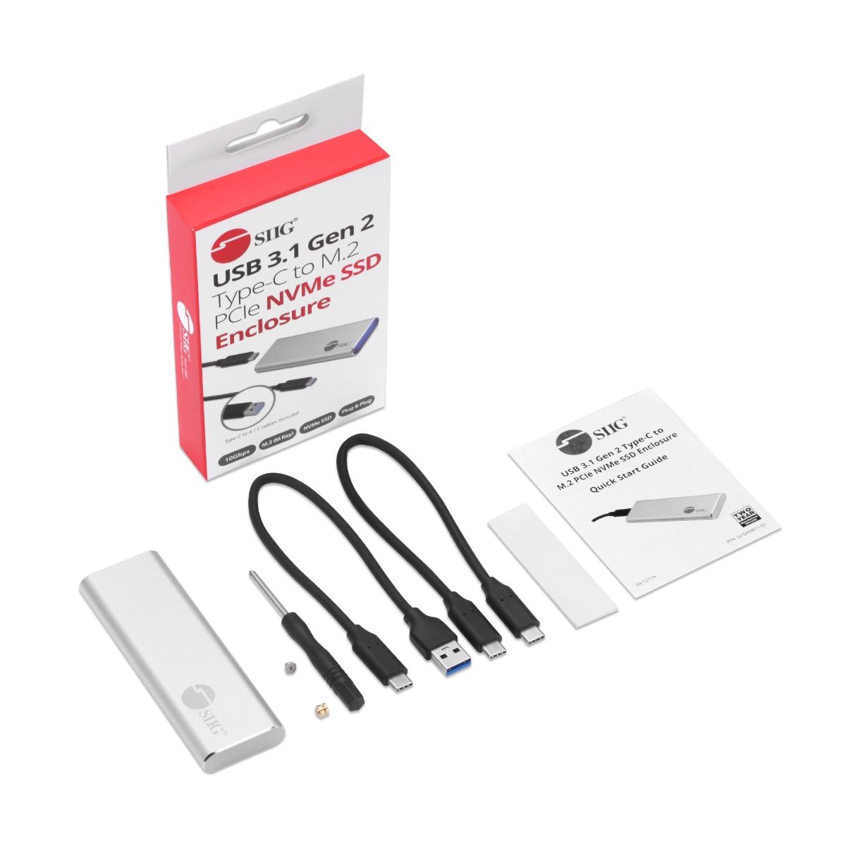 USB 3.2 Gen 2 Type-C to M.2 PCIe SSD NVMe Enclosure - 10Gbps