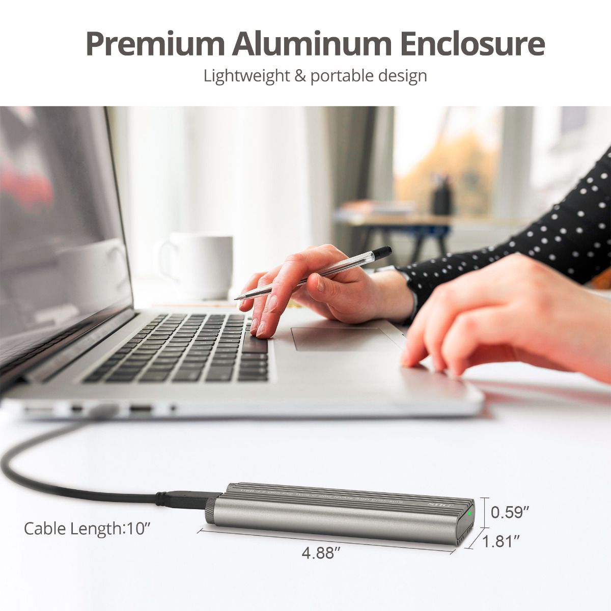USB 3.2 Gen 2x2 Type-C 20G NVMe SSD Enclosure