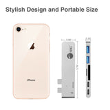 Dual USB-C Hub with Card Reader and PD Adapter – Silver