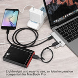 Dual USB-C Hub with Card Reader and PD Adapter – Silver