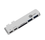 Dual USB-C Hub HDMI with Card Reader and PD Adapter – Silver