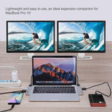 Dual USB-C Hub HDMI with Card Reader and PD Adapter – Silver