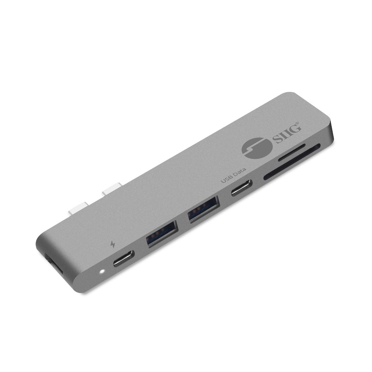 Dual USB-C Hub HDMI with Card Reader and PD Adapter - Space Gray