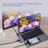 Dual USB-C Hub HDMI with Card Reader and PD Adapter - Space Gray