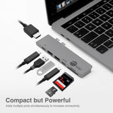 Dual USB-C Hub HDMI with Card Reader and PD Adapter - Space Gray
