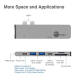 Dual USB-C Hub HDMI with Card Reader and PD Adapter - Space Gray