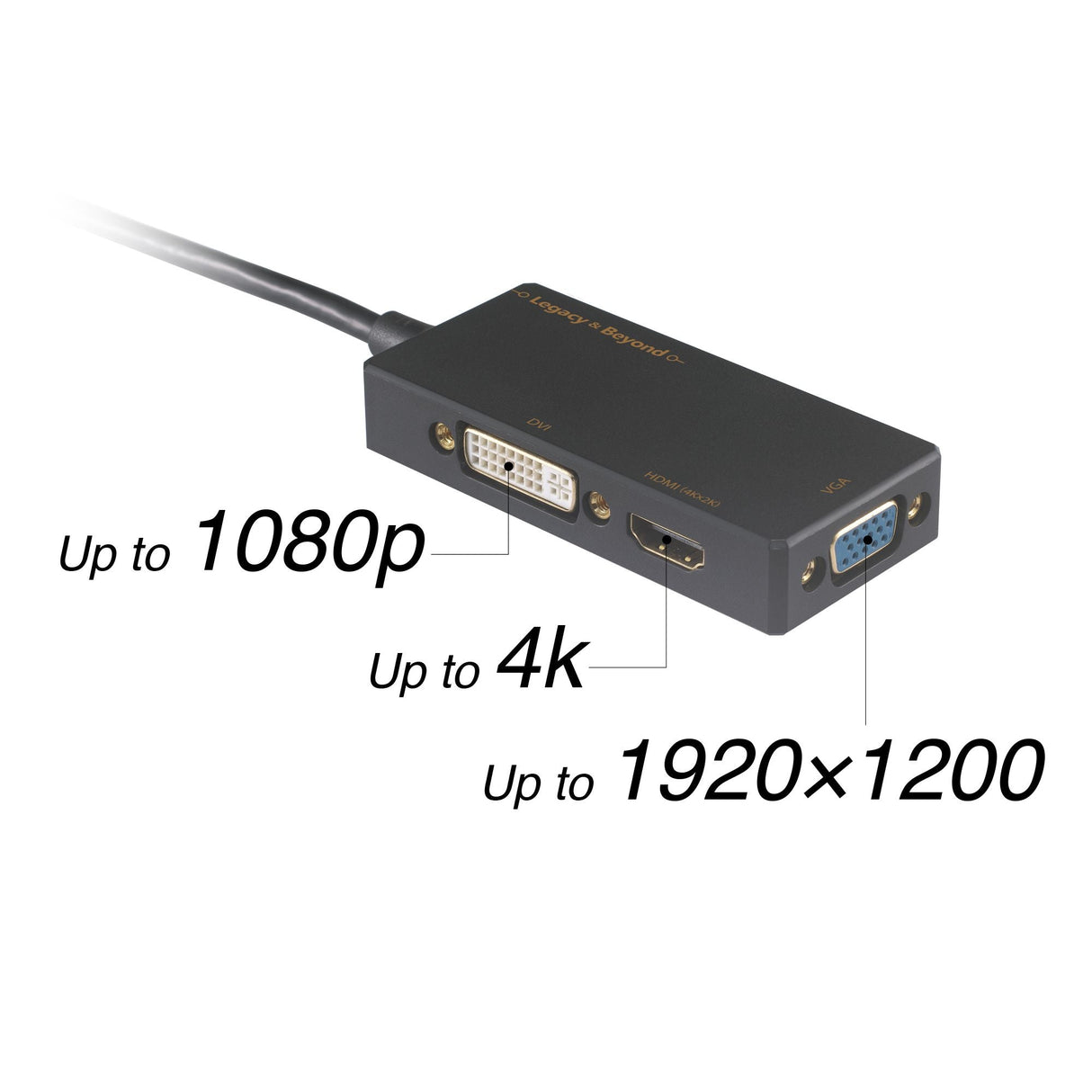 Mini DisplayPort to 4K HDMI/DVI/VGA 3-in-1 Adapter
