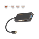 Mini DisplayPort to 4K HDMI/DVI/VGA 3-in-1 Adapter