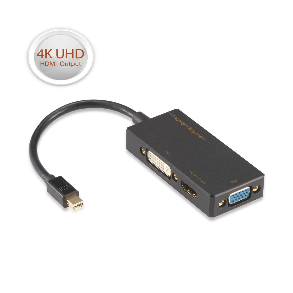 Mini DisplayPort to 4K HDMI/DVI/VGA 3-in-1 Adapter