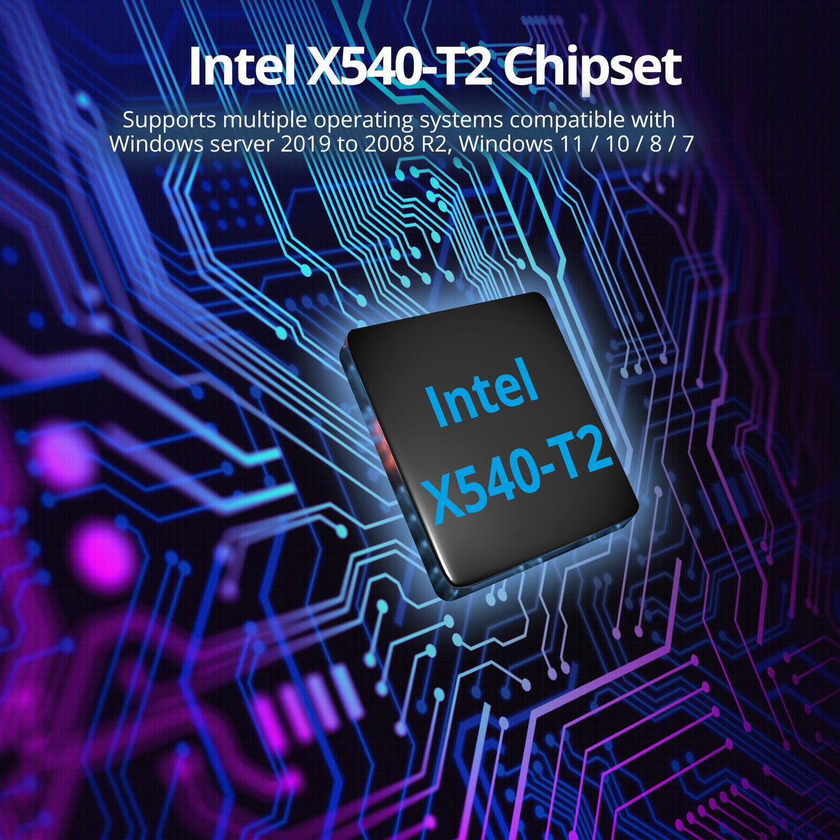 Dual Port 10G Ethernet Network PCI Express - Intel X540-T2 - PCI Express 2.0 x8 - Windows
