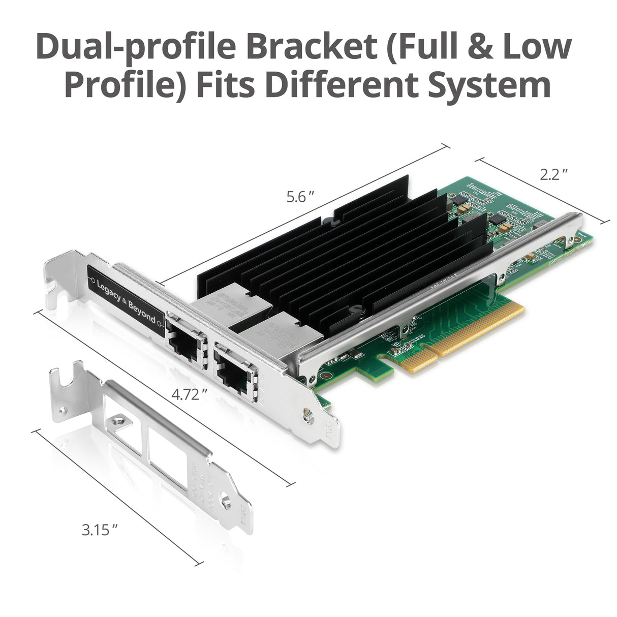 Dual Port 10G Ethernet Network PCI Express - Intel X540-T2 - PCI Express 2.0 x8 - Windows