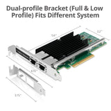 Dual Port 10G Ethernet Network PCI Express - Intel X540-T2 - PCI Express 2.0 x8 - Windows