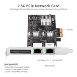 Dual 2.5G 4-Speed Multi-Gigabit Ethernet PCIe Card