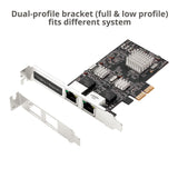 Dual 2.5G 4-Speed Multi-Gigabit Ethernet PCIe Card