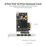 4-Port Gigabit Ethernet with PoE PCIe Card - Intel I350