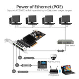 4-Port Gigabit Ethernet with PoE PCIe Card - Intel I350